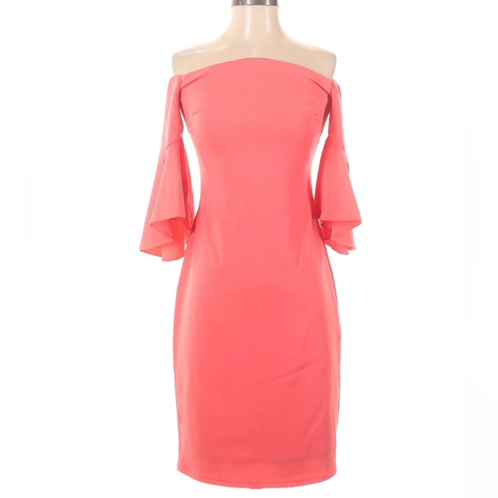 Laundry by Shelli Segal Crepe Off The Shoulder Cocktail Dress- Size 6